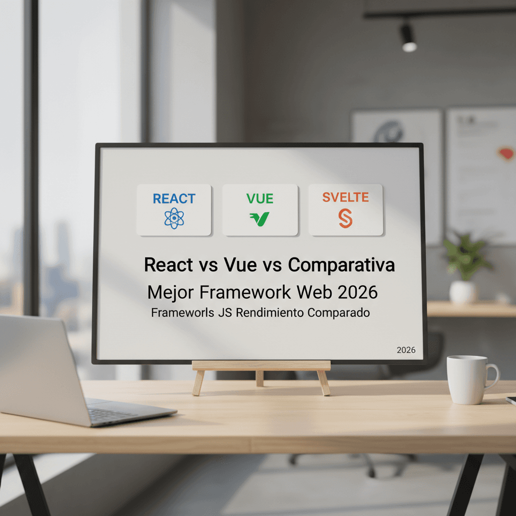 Guía React vs Vue vs Svelte 2026